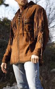 I use drawings for buckskin clothing and some accessories to better on the frontier and in small settlements on the frontier's fringes, the preferred material for buckskin. Men S New Native American Brown Buckskin Suede Leather Fringes Jacket Shirt Fj113 In 2020 Fringe Leather Jacket Mountain Man Clothing Leather Jacket