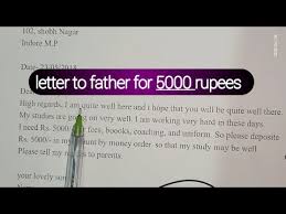 letter to father for asking 5000 rus