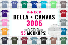 Bella Canvas 3005 Mockup Bundle V Neck Tshirt Bundle