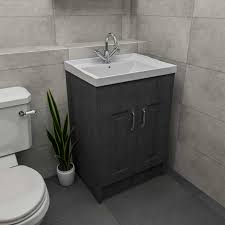 Can bathroom vanities be painted? Windsor Traditional Dark Grey 600mm 2 Door Vanity Unit And Basin With 1 Tap Hole
