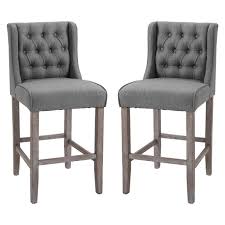 Find many great new & used options and get the best deals for wooden contemporary armless counter height chair, tan & warm brown, set of 2 at the best online prices at ebay! Homcom 40 Tufted Wingback Counter Height Armless Bar Stool Dining Chair Set Of 2 Grey Walmart Com Walmart Com