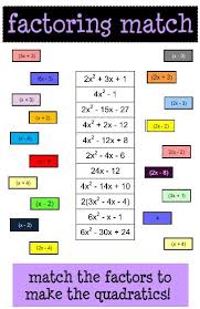 Factoring Quadratics Classroom Math