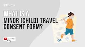 free minor child travel consent form