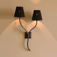 The Ailsworth Twin Candle Wrought Iron Wall Light