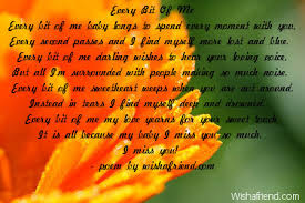 every bit of me missing you poem