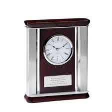 large rosewood personalized mantle clock