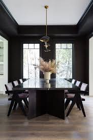 black walls with white ceiling