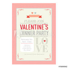 Valentines Dinner Invitation Card Template Buy This Stock Vector