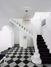 black and white harlequin floors