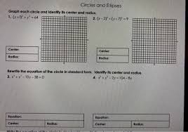 Solved Circles And Ellipses Graph Each