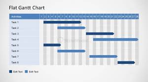 Flat Gantt Chart For Powerpoint Monthly Plan Slidemodel