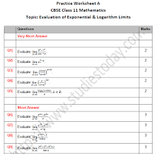 Cbse Class 11 Maths Evaluation Of