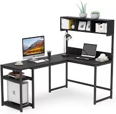 This computer desk allows a place to put your computer monitor or laptop, keyboard Tribesigns L Shaped Desk With Hutch 68 Inches Corner Computer Desk Gaming Table Workstation With Storage Bookshelf For Home Off Aliexpress