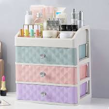 3 drawer makeup cosmetic organizer box