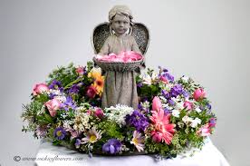 Sympathy flowers with angel keepsake. Cremation Urn Funeral Flowers Vickies Flowers Brighton Co Florist