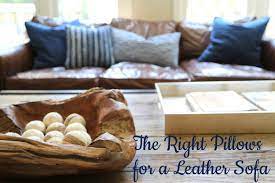 the right pillows for a leather sofa