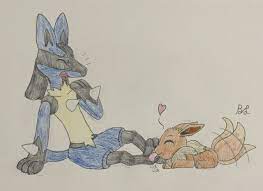 By wuffeet, posted 3 years ago anthro artist. Eevee Licks Lucario S Paws By Necromancerghesh On Deviantart