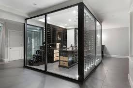 Glass Wine Cellar Modern Basement