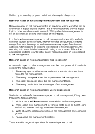 calam eacute o research paper on risk management excellent tips for students research paper on risk management excellent tips for students