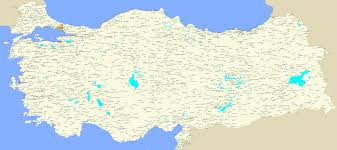 Her il, büyüklüğü bakımından çeşitli sayıda. Bos Turkiye Haritasi