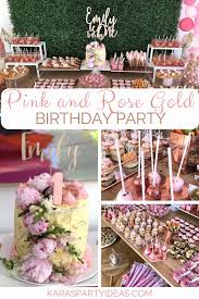 pink rose gold birthday party