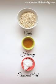 homemade oatmeal honey face scrub with