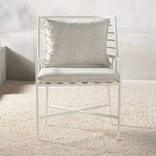 Breton Curved White Metal Dining Chair