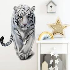 3d White Tiger Wall Stickers Nature