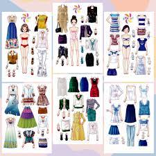 Búp bê giấy (paper doll) thay đồ phong cách Hàn Quốc giấy cắt thủ công cho  bé Combo 6 hình siêu đáng yêu BBG0018 | Gấu Orion