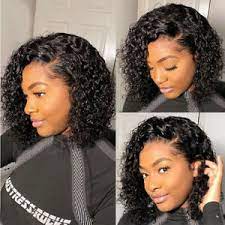 A classic bangs option for short wavy hair. Trendy Bob Curly Wet Water Wave Lace Front Wigs Indian Remy Human Hair Short Wig Ebay