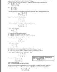 Linear Equations Matrix Iterative