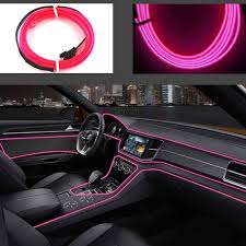 Amazon Com San Jison El Wire Rope Light Car Kit 5m 16ft Neon Lights Under Dash Lighting Kit For Car Interior Lights Upgraded One Line Design Pink Home Improvement