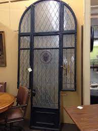 Leaded Glass Entry Door With Sidelites