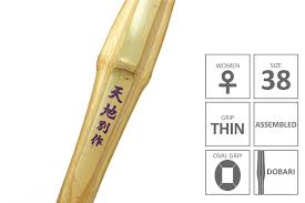 Tenchi Top Quality Madake Dobari Koban Oval Shinai Thin Women Grip Assembled Size 38 For Women