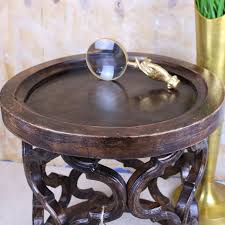 Jiali Moroccan Wooden Side Table 50cm