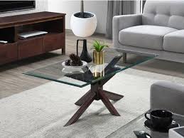 Materials, as well as form, also allow glass coffee tables to fit into a number of different decor styles. Bella Coffee Tables Glass Top Dark Hardwood Frame On Sale