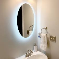 Side Lighted Led Bathroom Vanity Mirror 20 X 28 Oval Mirrors Marble