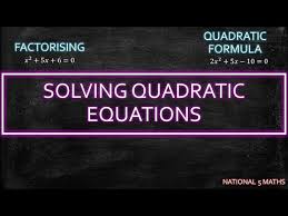 Solving Quadratic Equations In National