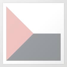 pink grey white abstract geometric art