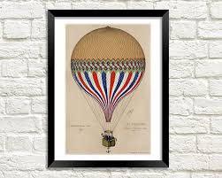Hot Air Balloon Print Vintage French