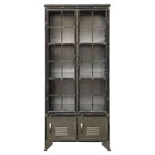 Tall Industrial Glass 4 Door Metal Cabinet