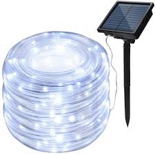 Shop Solar Rope Lights 200led 8 Modes Flashing 2400mah High Capacity Battery Copper Waterproof White Color Overstock 18356926