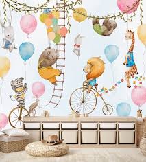Circus Animal Wallpaper Nursery