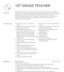 1st grade teacher resume exle