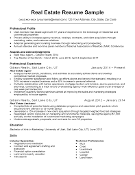 real estate resume sample resume