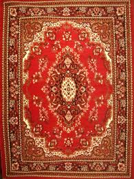 red colored poly cotton carpet exotic