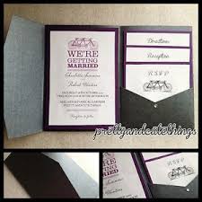 Details About Black Metallic Shimmer Wedding Invitations Diy Pocket Envelopes Folder Classic
