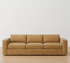 carmel square wide arm leather sofa