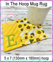 print alphabet mug rug in the hoop