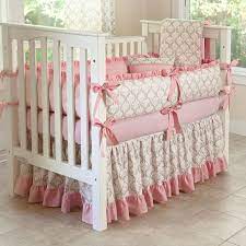 Damask Baby Pink Crib Bedding Set